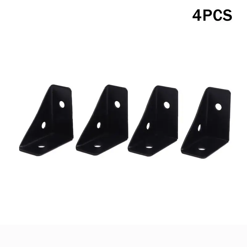 4PCS Right Triangle Corner Supports White Black Wooden Furniture Corner Connector Fasteners Suitable For Beds Cabinets