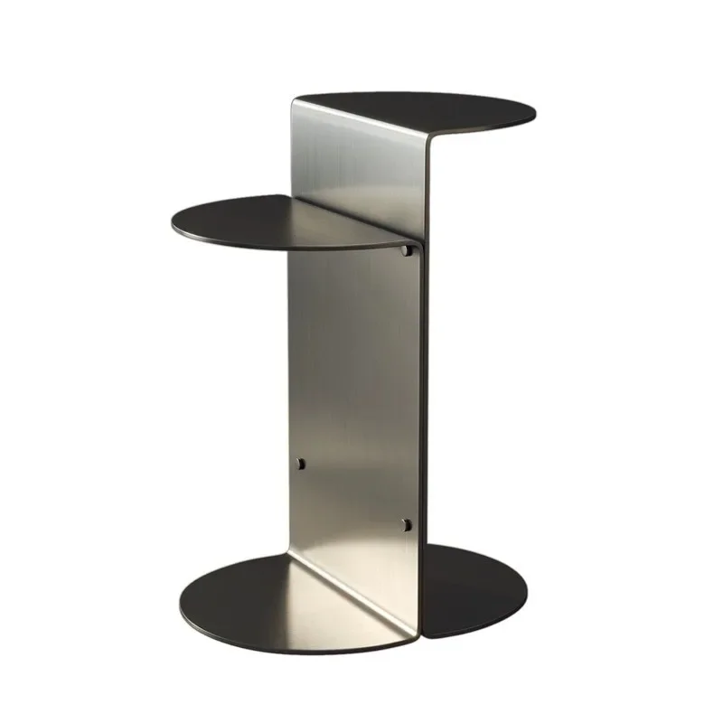 

Italian light luxury sofa side table modern simple stainless steel living room bedroom corner table