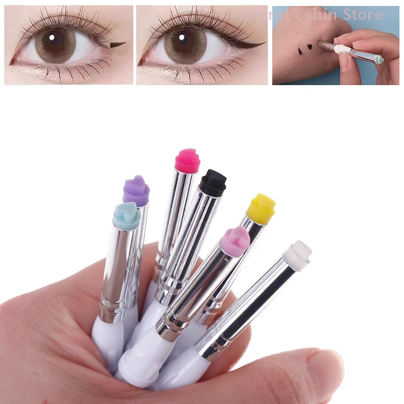 1 Pc Double Eye Tail Seal Brush Simple Classic Eyeliner Seal Template Eye Makeup Template Tool