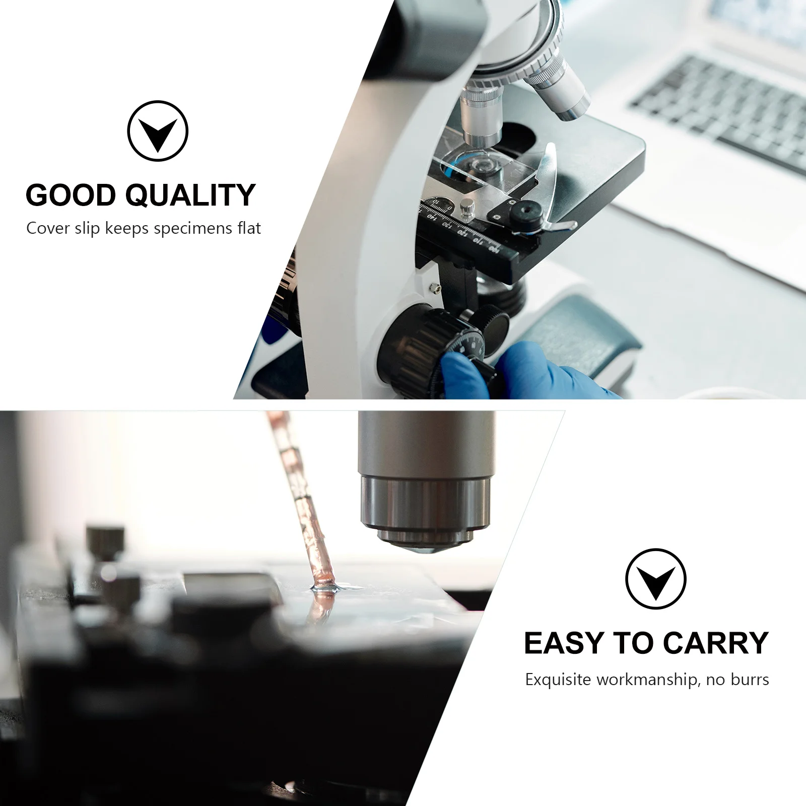 1000 Pcs/10 Boxes Glass Cover Slips Laboratory Microscop Glass Cover Slips