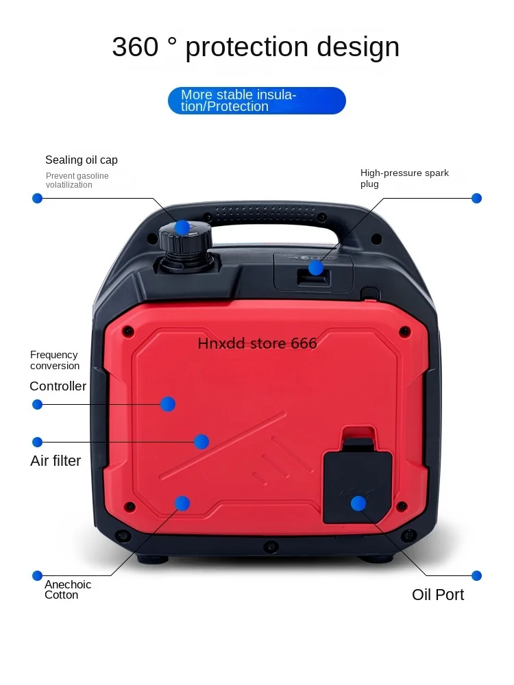 24V parking air conditioner gasoline DC frequency conversion diesel truck special portable generator