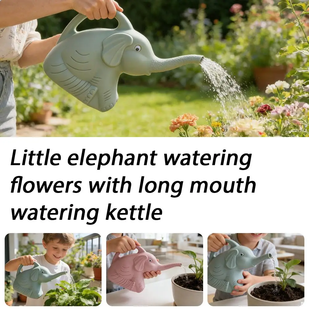 Watering Can Cute Elephant Long Spout PP Plastic Plant Sprinkling Pot Gardening Tools Indoor Outdoor Flower Water Bottle