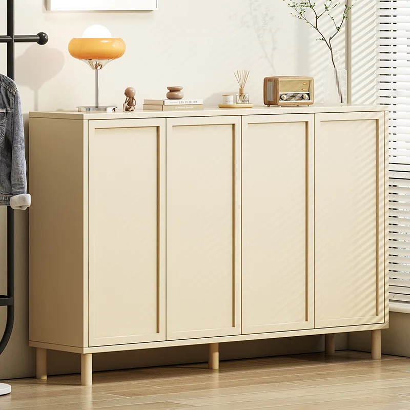 Cream-colored shoe cabinet entrance hall entrance cabinet home living room simple storage cabinet shoe rack