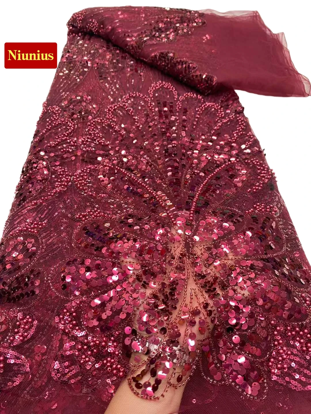 

2026 новейшая роскошная кружевная ткань с блестками и камнями, мягкая сетка, для элегантных вечерних платьев NN5681_Z