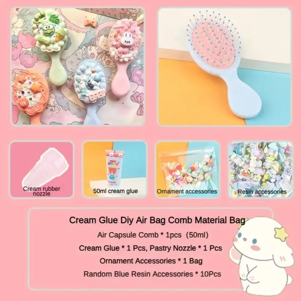 Handgemachte Simulation Creme Kleber Kamm Material Paket DIY Kit DIY Material Pack Set Cartoon Niedlichen Cartoon Luftkissen Kamm