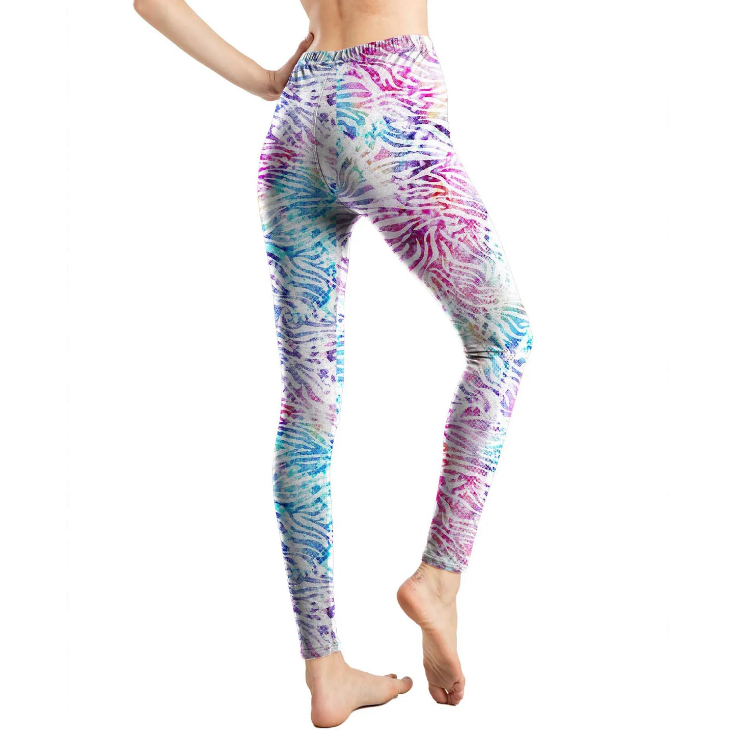 เลกกิ้งลายเสือดาวและงูสำหรับผู้หญิงไซส์ใหญ่ ผ้าบาง ยืดหยุ่น เหมาะสำหรับโยคะและเล่นกีฬา ความยาวระดับข้อเท้า ช่วยกระชับหน้าท้องและยกกระชับสะโพก