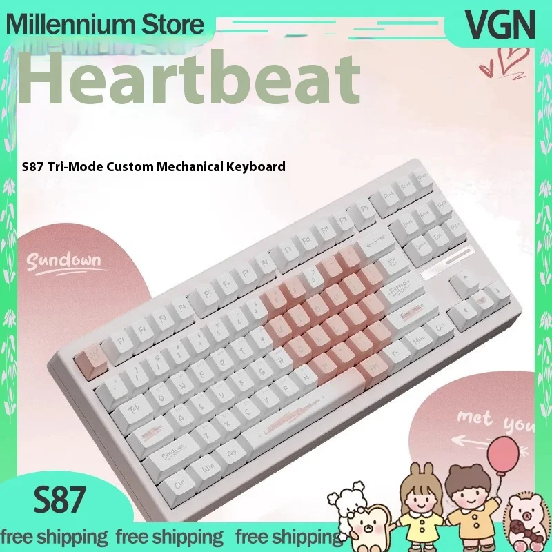 

VGN S87 Wireless Mechanical Keyboard Tri-Mode Gaming Keyboard 87% Layout Gasket Structure RGB Customized Computer Office gifts