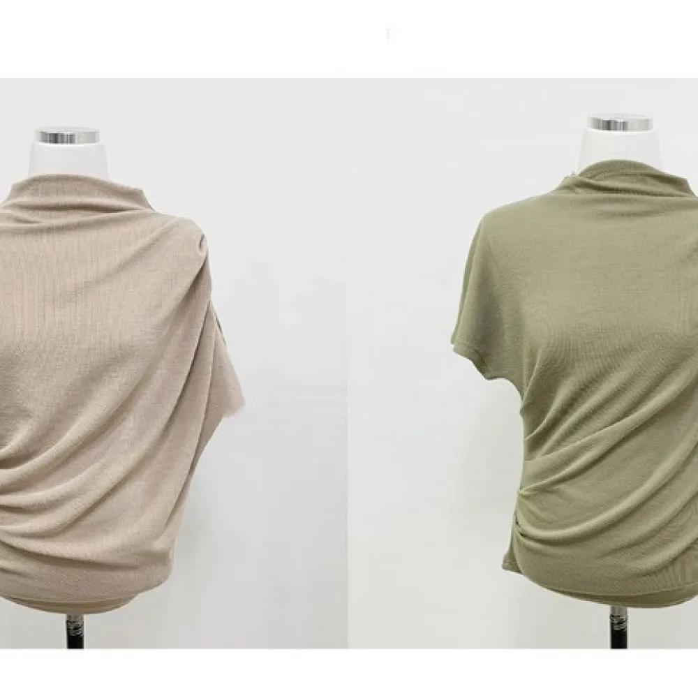 Chic Pet Dog Apparel Irregular Pleated T Shirt Summer Slim Fit Half Turtleneck Puppy Clothing Fashion Casual Vest