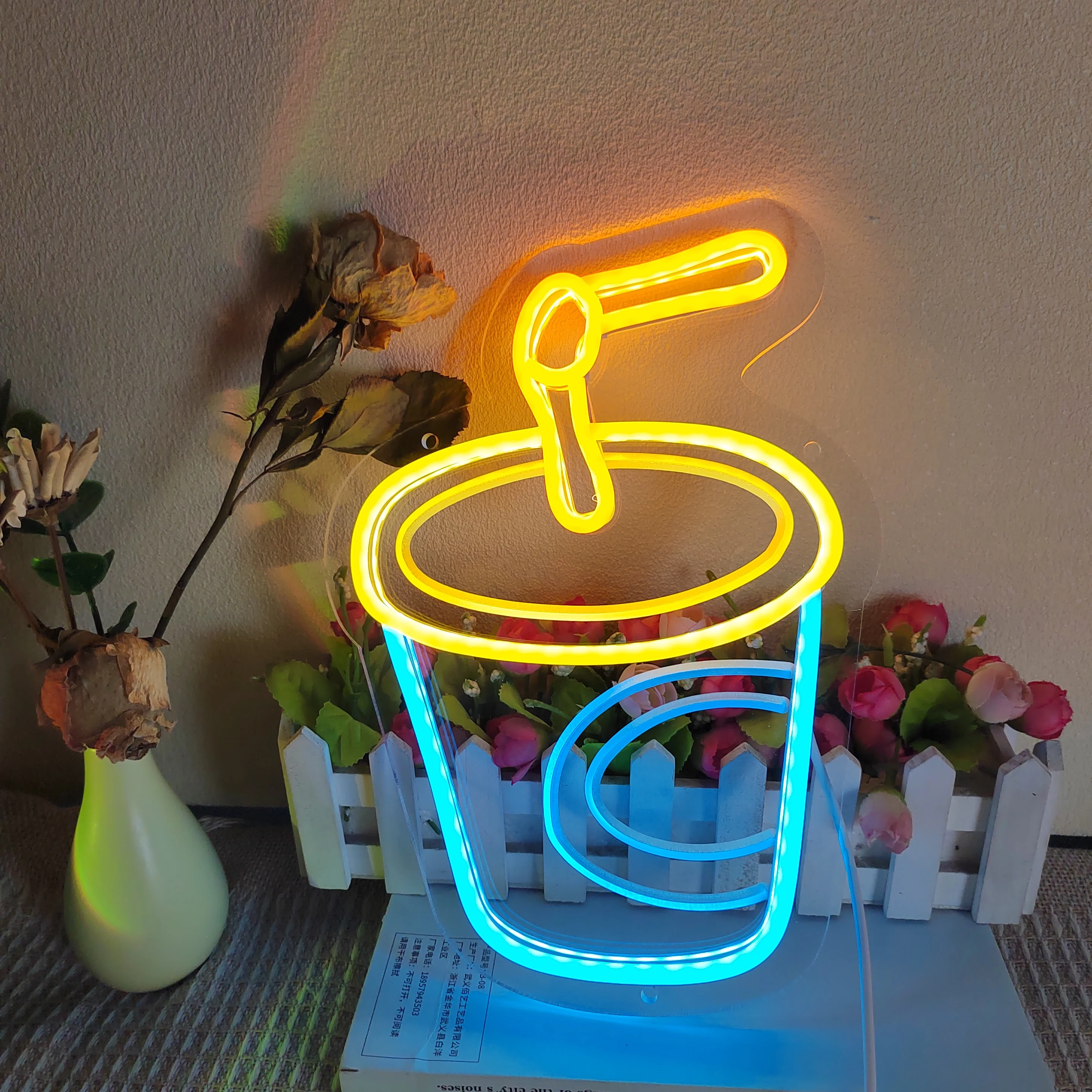 Business Neon Light Led Lights French Fries Popcorn Sign For Restaurant Eating House Decor Wall Neon Sign Fast Food Shop Cinema