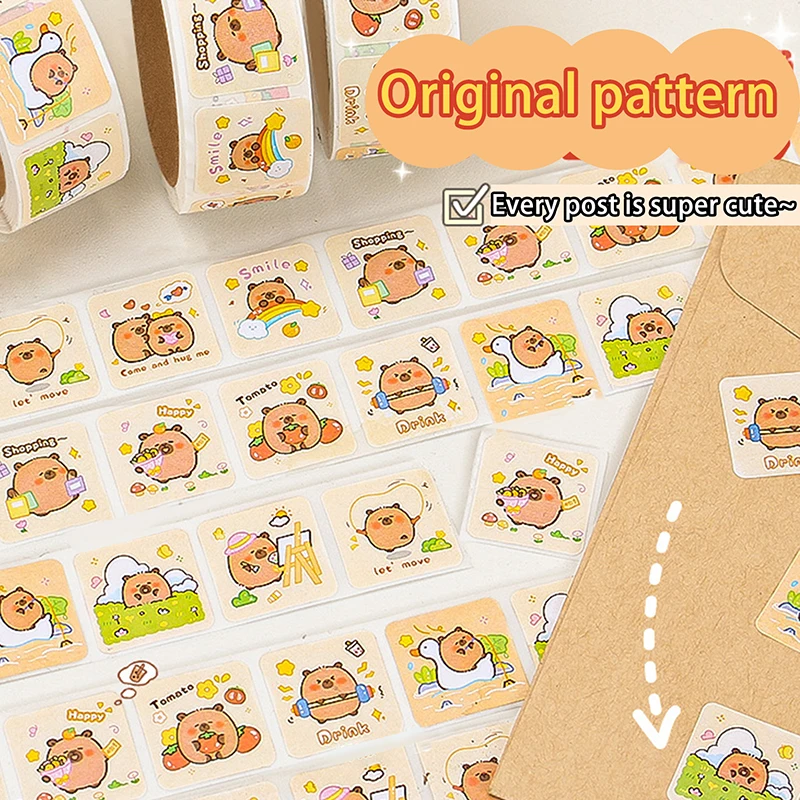 Stiker kartun Capybara 300/500 stiker grafiti untuk botol air Laptop bagasi Laptop dekorasi stiker hadiah mainan anak