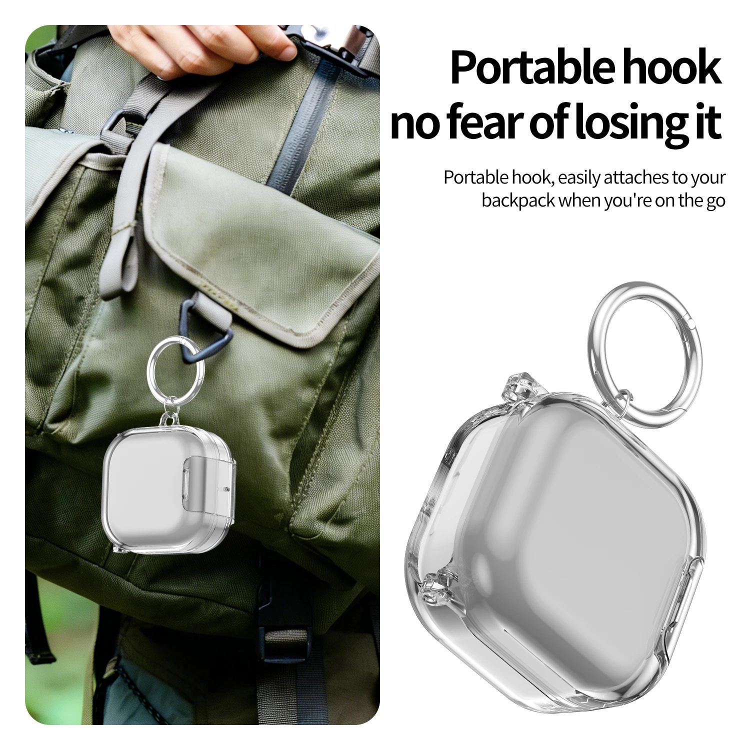 

Case Sleeve for Samsung Buds4/Buds4Pro Wireless Earbuds Protective Cover for Buds 4/Buds 4Pro Shockproof Shell with Phone Holder