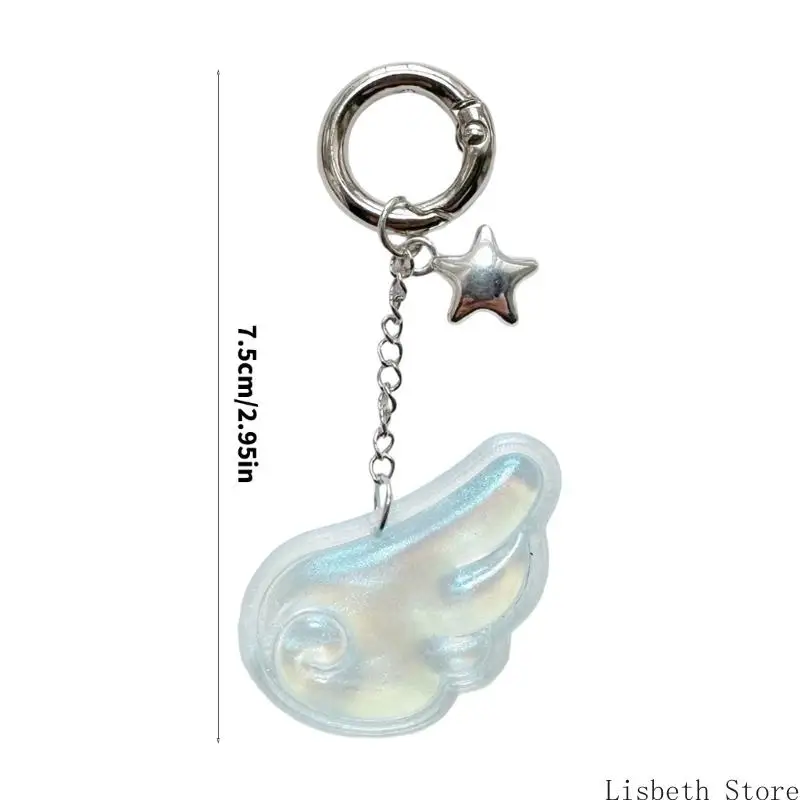 124a Angel Wing Keychain Acrylic Jewelry Accessory Compact Compact Charm