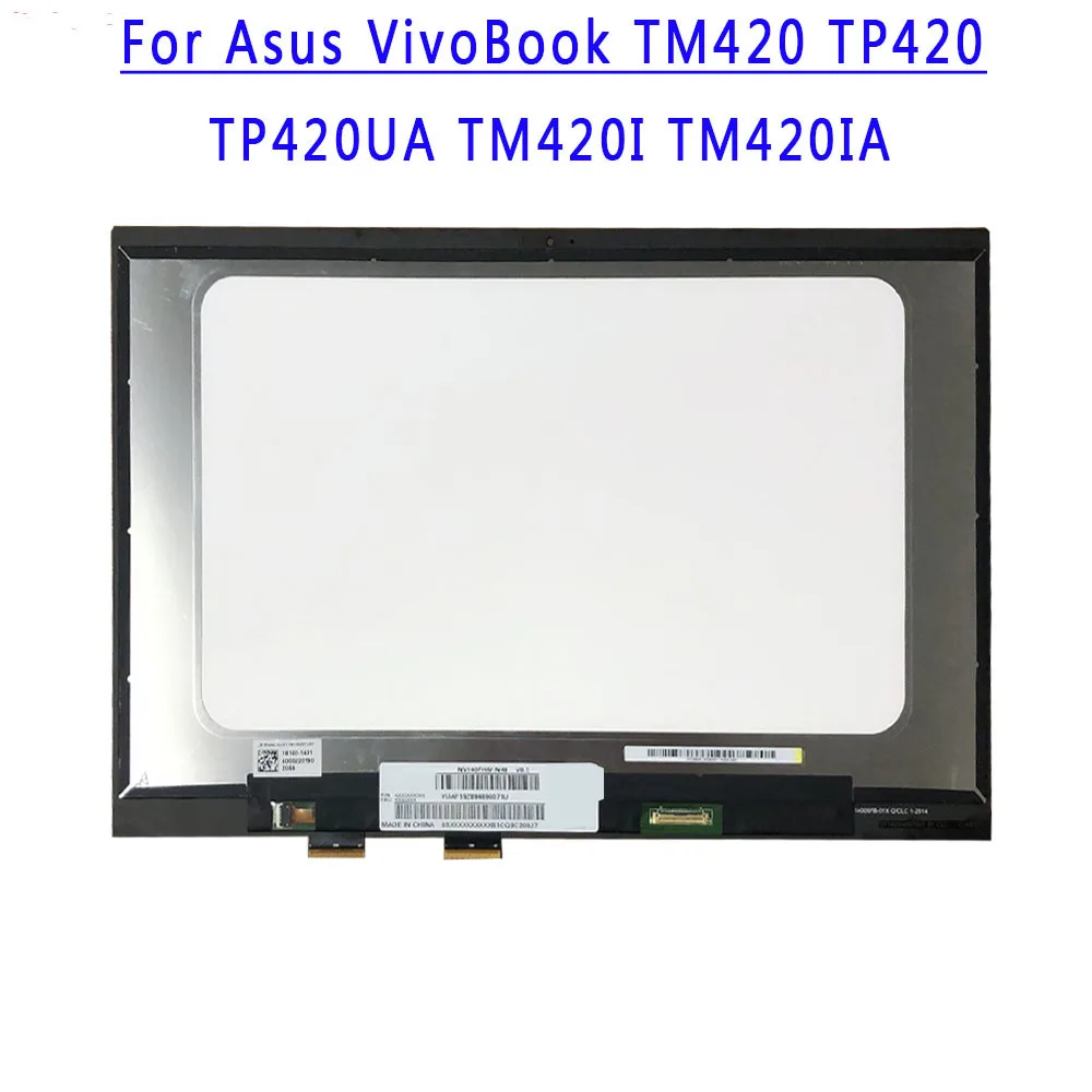 14.0 inch 1920X1080IPS FDH 30pins EDP 60HZ LCD Screen Assembly For ASUS VivoBook Flip TM420 TP420 TP420UA TM420I TM420IA TM420UA