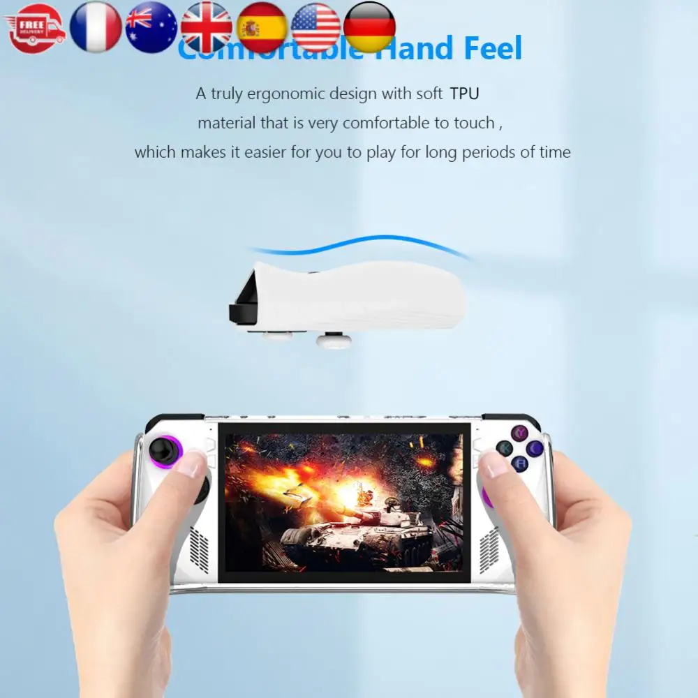 Silicone/TPU Protective Cover with Bracket Game Console Full Cover Shockproof Replacement Accessories for Asus Rog Ally