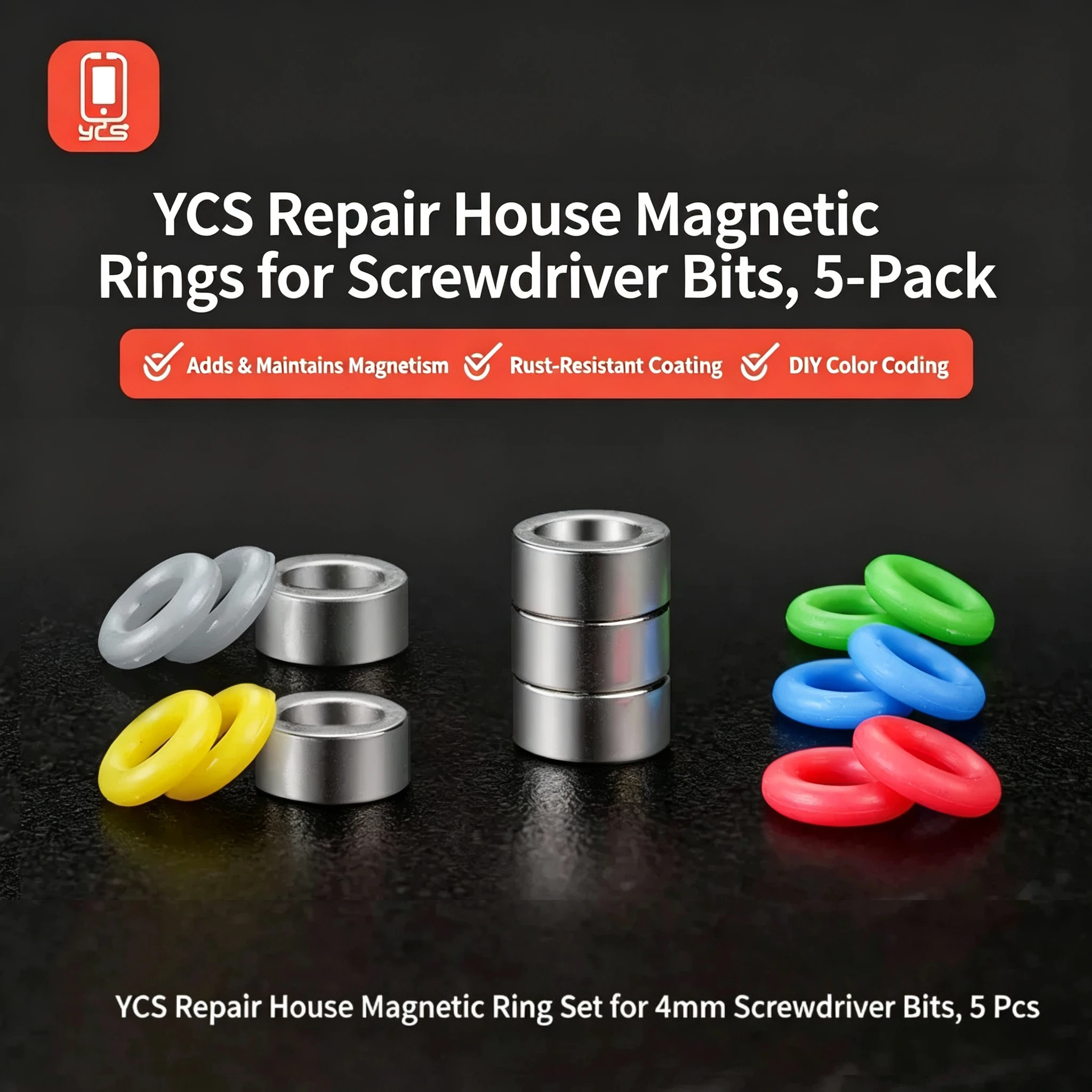 YCS Screwdriver Bit Magnetizing Kit Mobile Phone Repair Special Screwdriver Bit Magnetizer With Magnetic Ring And Magnet