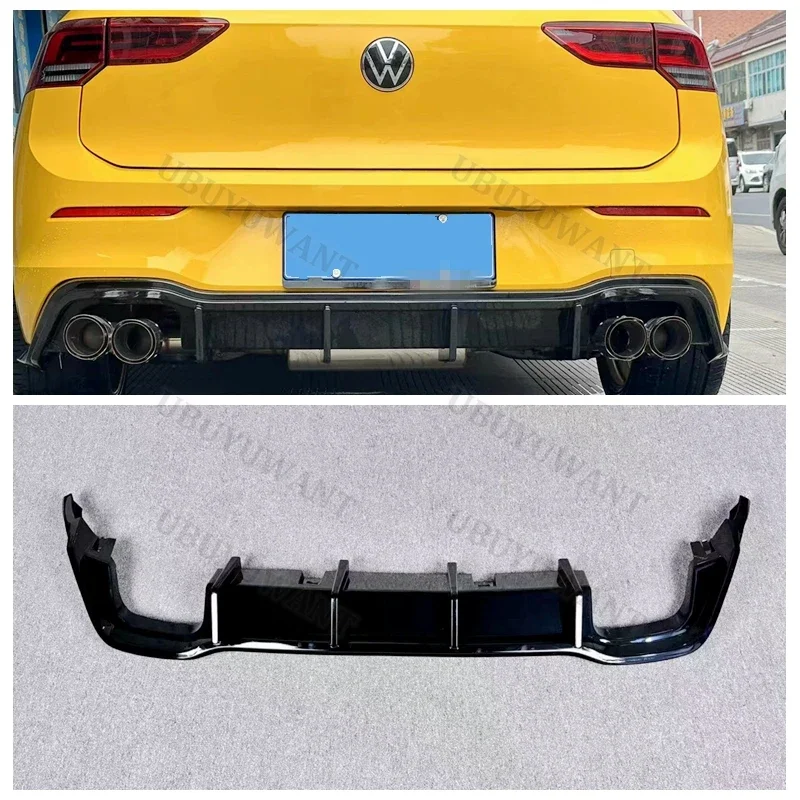 For Volkswagen GOLF 8 MK8 pro (NOT FOR Gti AND R) 2020-2024 Car Rear Bumper Diffuser  Side Splitter Spoiler Lip