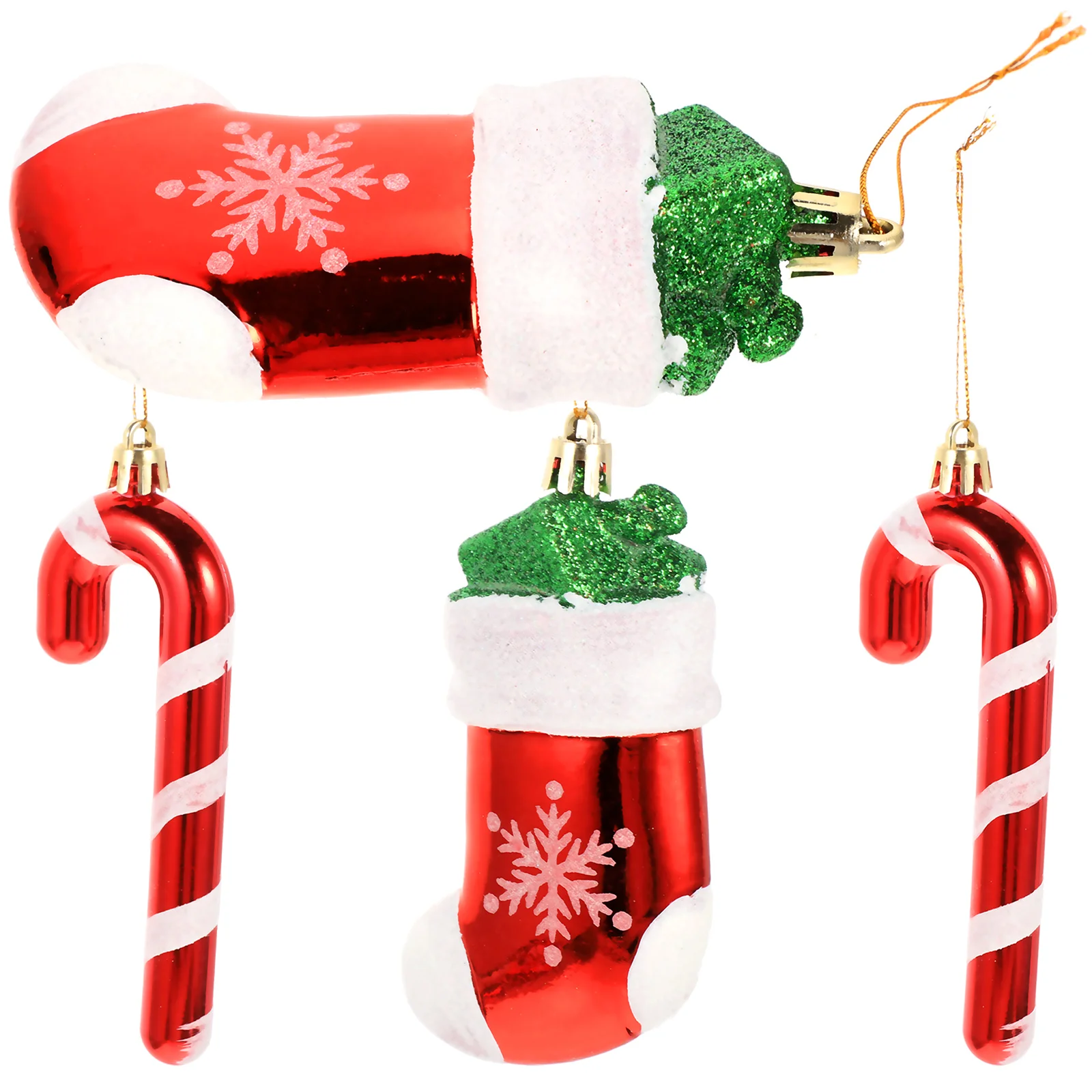 

4Pcs Charming Plastic Xmas Tree Decorations Christmas Pendants Lovely Hanging Ornaments Holiday Season Accessory