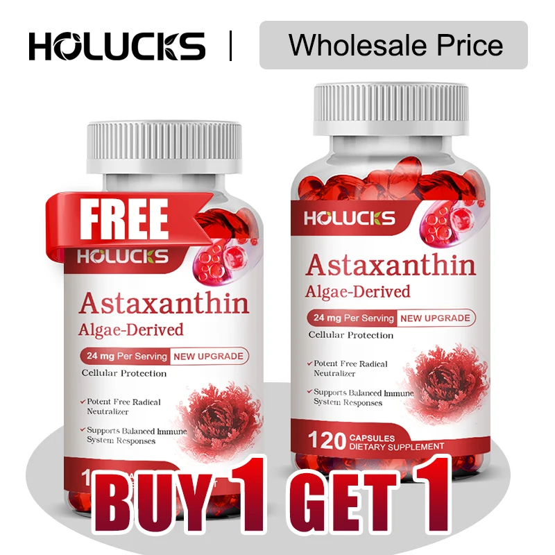 

Buy 1 Get 1 Free! Astaxanthin 24mg Supplement, for Skin & Eye Health, Anti-Aging & UV Defense, Reduces Eye Fatigue, Non-GMO