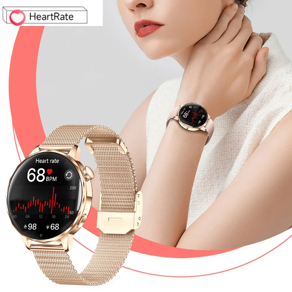 Moda nuovo orologio intelligente da donna dente blu chiamata sport braccialetto fitness musica impermeabile frequenza cardiaca sonno signora salute Smartwatch