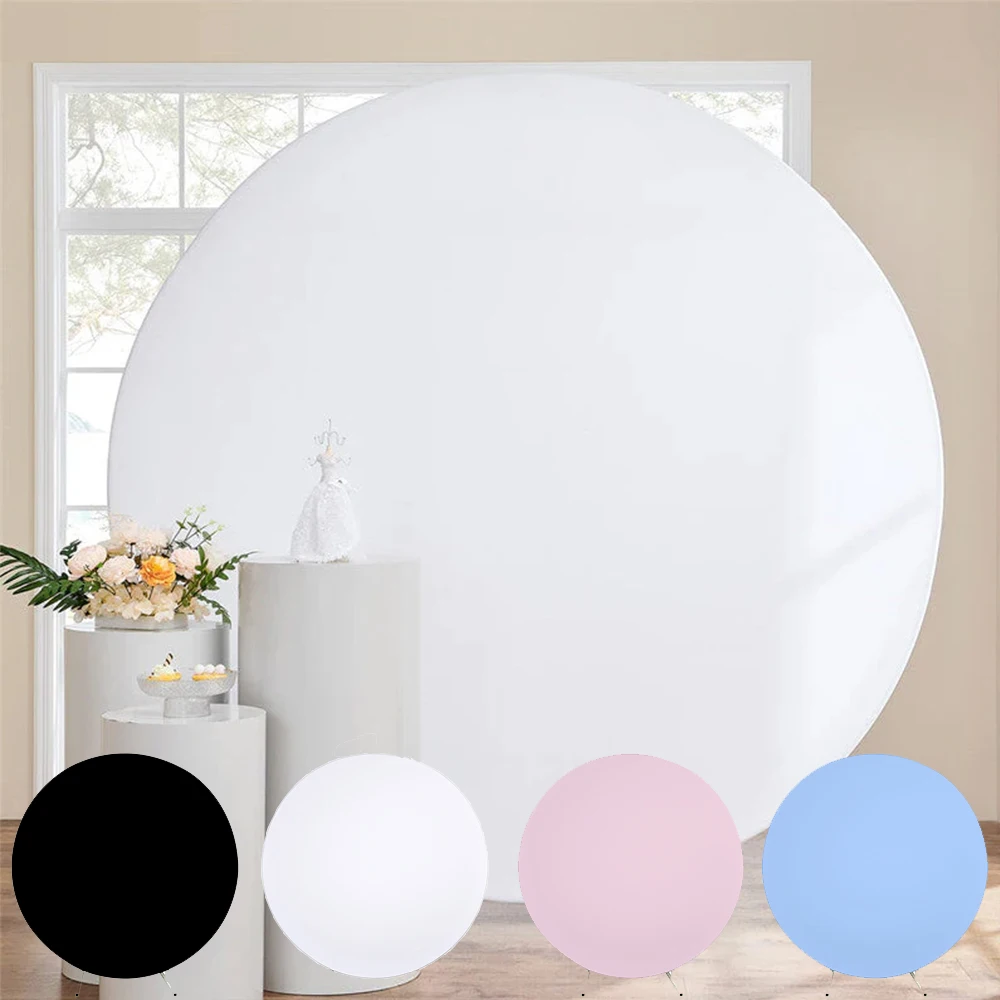 Solid Color Round Backdrops Cover Wedding Children Birthday Party Decor Poster  Baby Shower Circle Studio Photography Backgroud