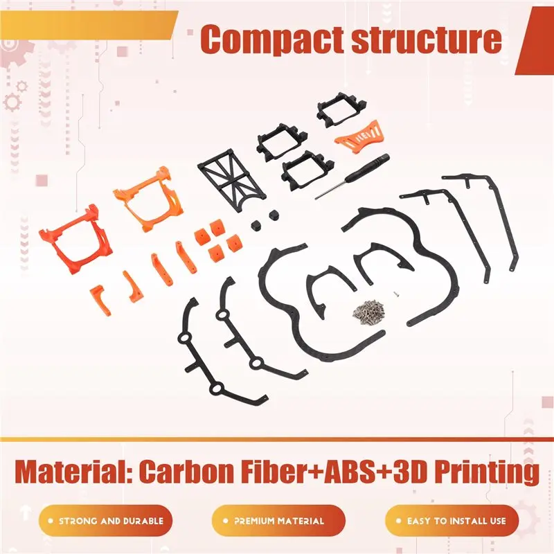 A21Q -For DJI Neo2 Carbon Fiber Protective Armor Kit Anti-Fall Full Protection Drone Guard Armor Combo Propeller Guards, 1 Set