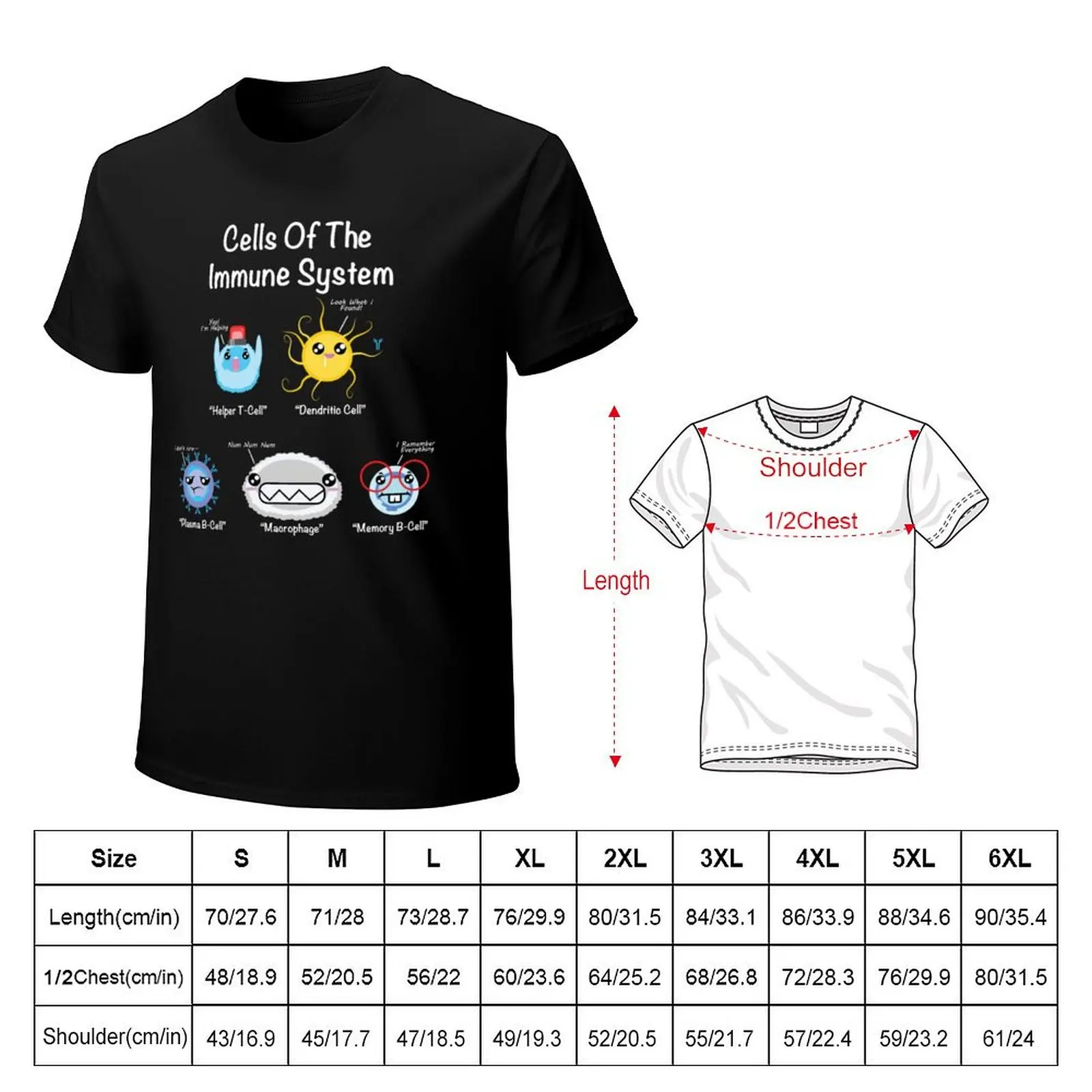 Immune System Cells Biology Cell Science Humor Immunologist T-Shirt t shirt man designer T-Shirt