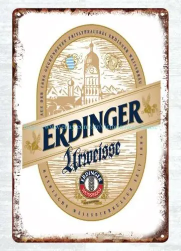 Erdinger Weissbier beer metal tin sign poster wall home tavern