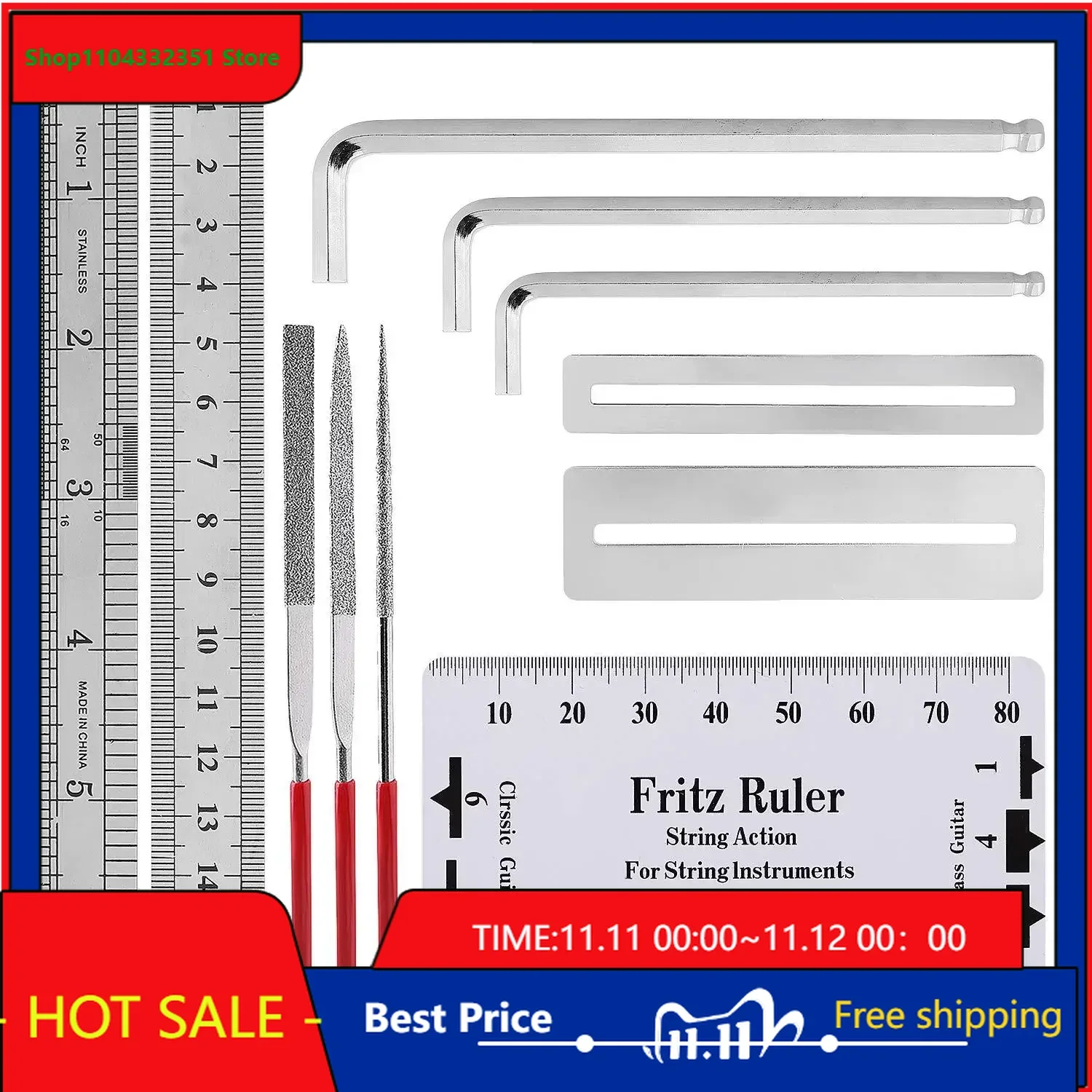 

Shop Bo-Hong Store-Hot Sale-Guitar Repair and Maintenance Tool Multi-function Screwdriver File Hexagonal Wrench String Cutter