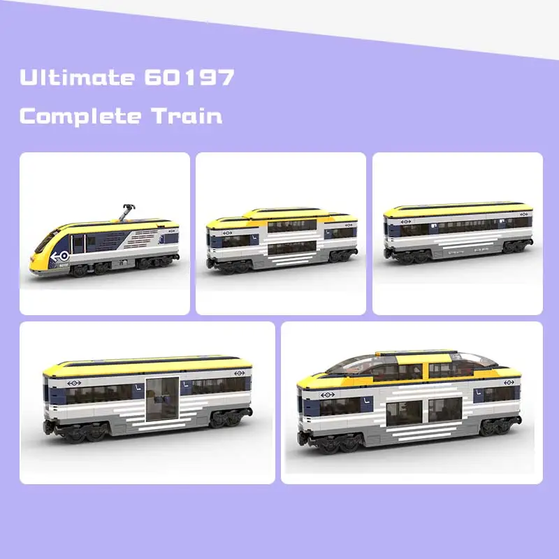 

Ultimate Complete Train Car Model MOC Building Blocks Changes for Set 60197 Technology Bricks Adult Collection Toys Xmas Gifts