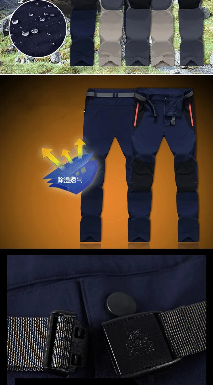Taktische Wasserdichte Cargo Hosen Männer Frühling Sommer Schnell Trocken Lange Hosen Outdoor Sport Trekking Camping Angeln Hosen 4XL – Detail 4