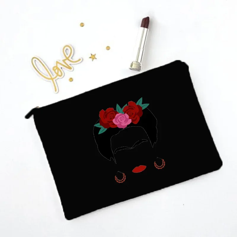 colored A Besos Entiendo a Veces Cosmetic Bag Makeup Case Travel Toiletries Organizer Storage Make Up Pouch Pencil Bag Gif