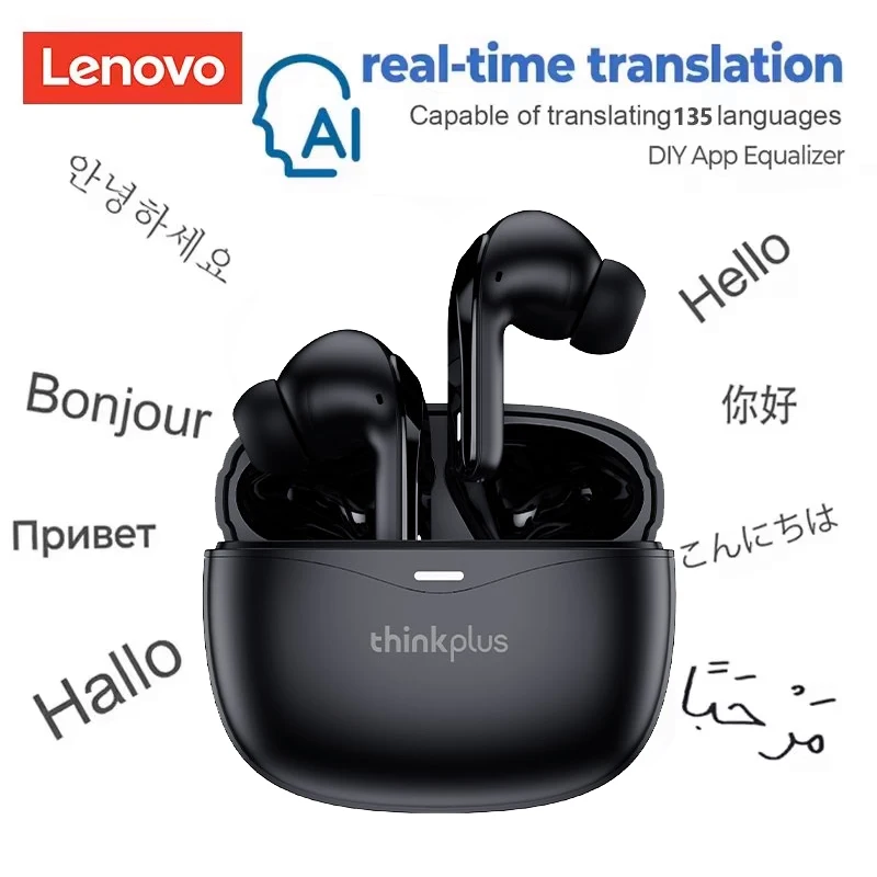 בחר אוזניות אלחוטיות Lenovo XT52 AI Bluetooth V5.4 עם זמן המתנה של 18 שעות, הפחתת רעשים למוזיקה ומשחקים