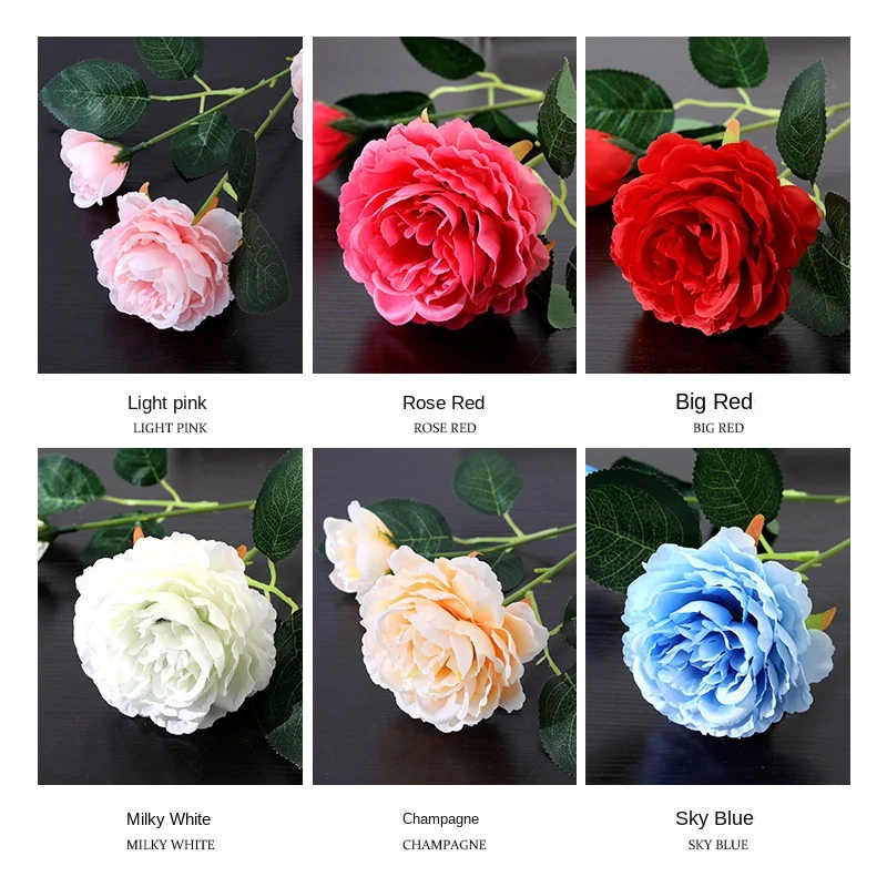 66cm Artificial Flowers Silk Rose Long Branch Bouquet for Wedding Home Decoration Fake Plants DIY Wreath Supplies Accessories