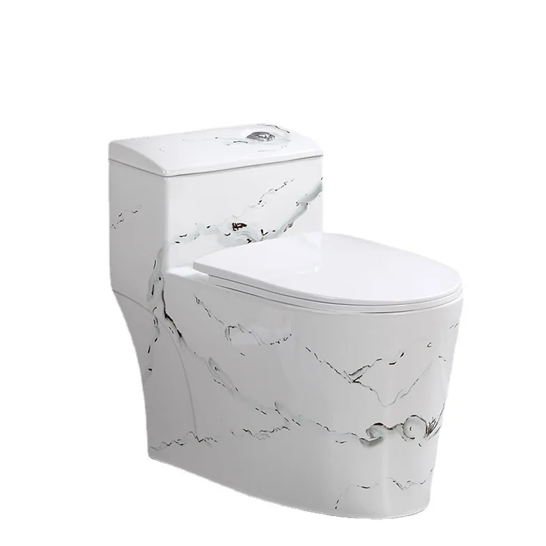 Toilette in ceramica con motivo in marmo, super swirl, per la casa, personalità creativa, dipinta a mano, ad alta temperatura