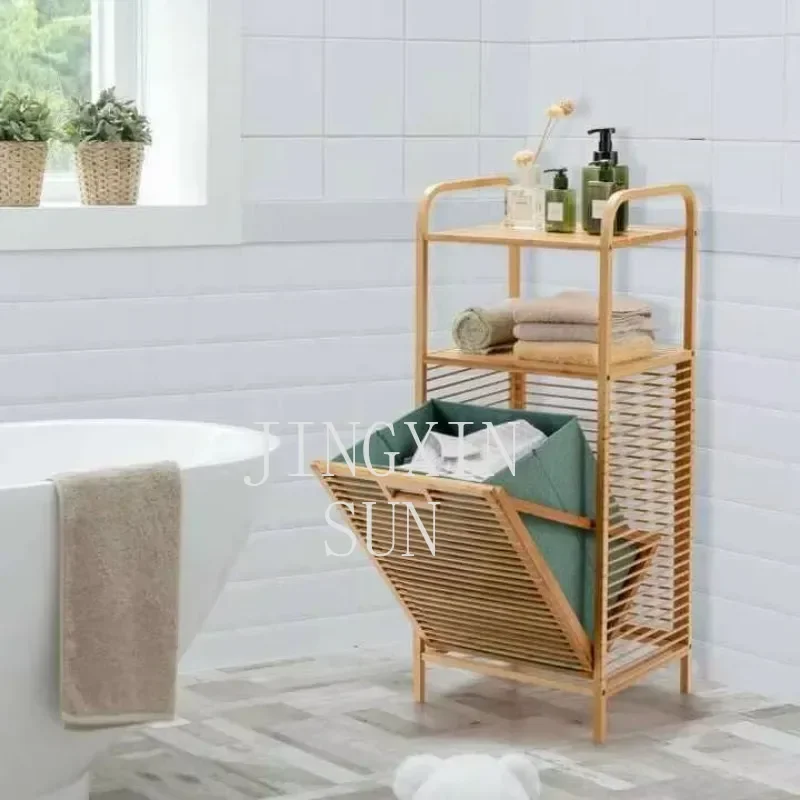 Shelf Clothes Dirty Storage Shelves  Bamboo Laundry Collapsible Laundry Basket
