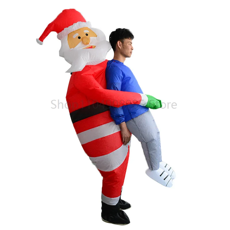 

Santa Claus Prank Props Christmas Fun Funny Ghost Hug Inflatable Costume Performance Props Office Hug Role Play Suits