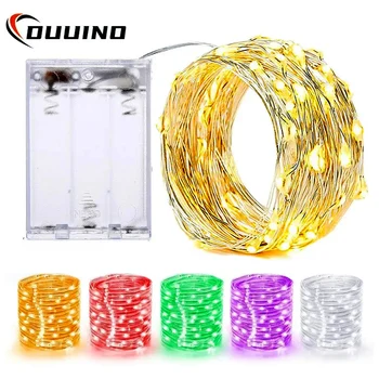 10 metre LED bakır tel peri işıklar pilli Led dize işıklar parti düğün iç mekan noel dekorasyonu Garland işıklar