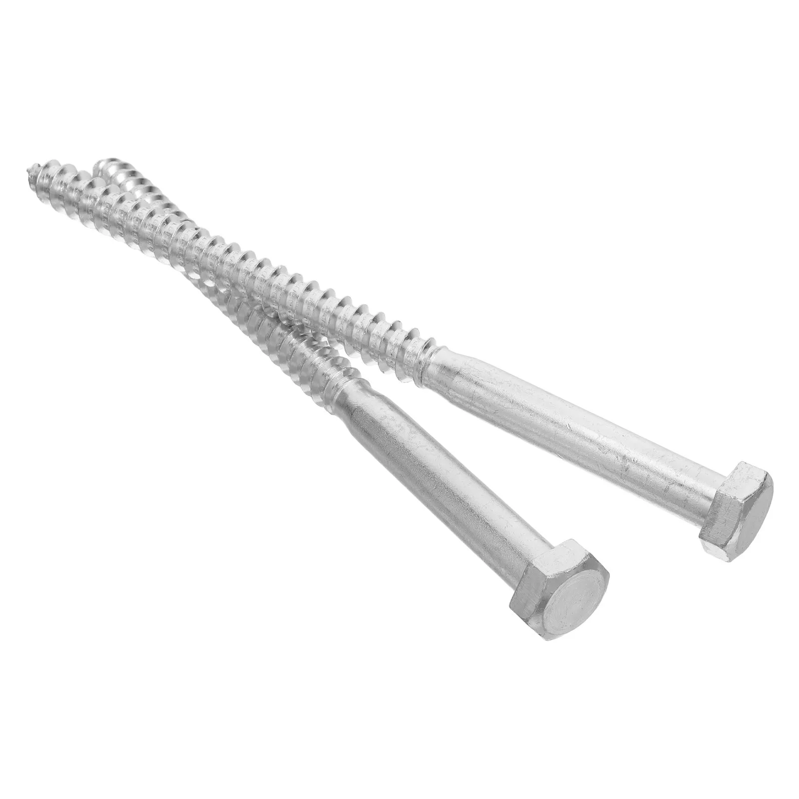 2Pcs Galvanized Lag Screws Heavy Duty Carbon Steel Lag Bolts for Wood Decking Framing Outdoor Structural Timber