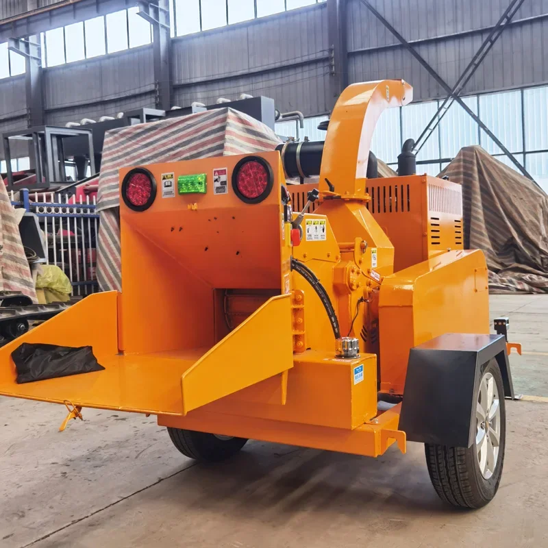 Electric hard wood chipper machine tracked mobile shredder wood chipper crusher