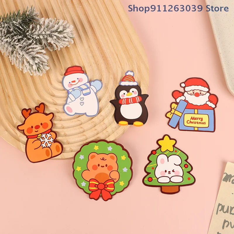 50 Pieces Cute Christmas DIY Cartoon Santa Claus Snowman Penguin Moose Candy Gift Wrapping Paper Party Decoration Card