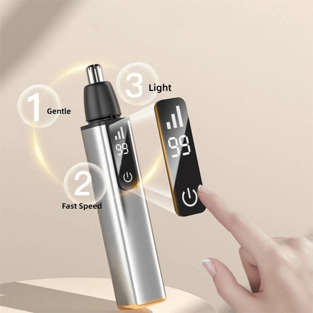 Digital Display Electric Nose Hair Trimmer High Speed Motor Waterproof Nose Hair Scissor Fast Charging Eyebrows beard grooming