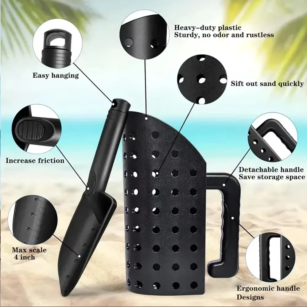 Set De Pala Y Paleta De Arena Para Cazatesoros, Herramientas Resistentes De ABS Para Detectar Metales En La Playa, Ligeras Y Portátiles