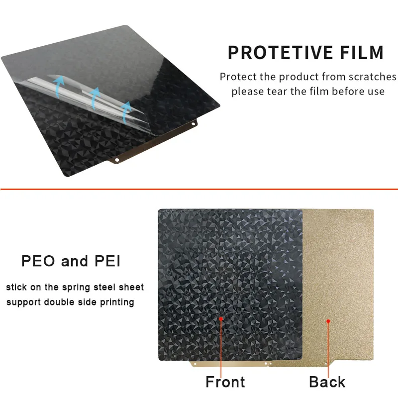 Double Side Heatbed PEO+pei 310x310 235x235 220x220 Flexible pei sheet ender 3 magnetic bed 3D Printer Parts Hot Bed build plate