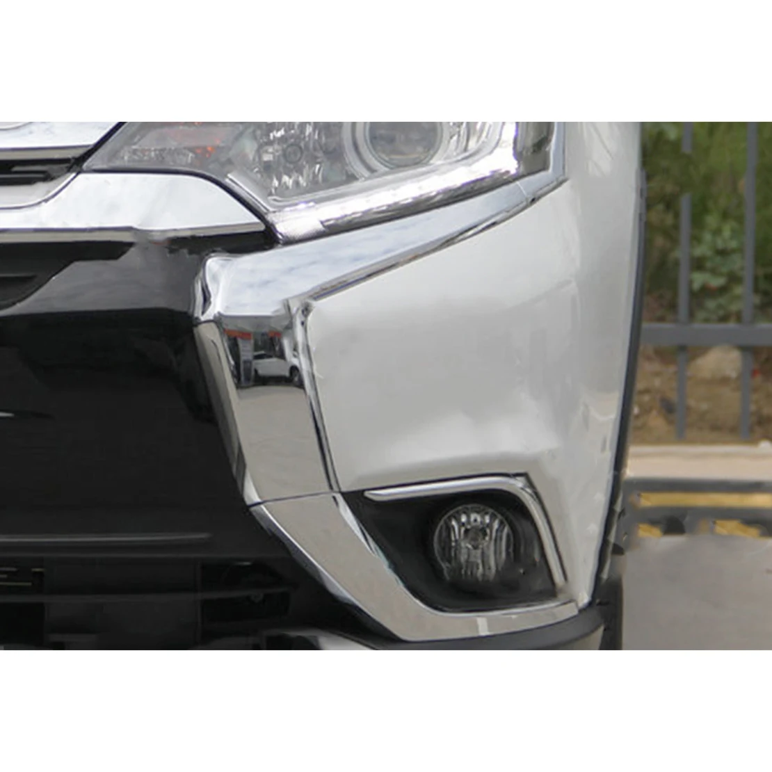 6407A145 3Pcs Car Front Left Chrome Bumper Cover Molding Trim Fit for Mitsubishi Outlander 2016 2017 2018 2019 6407A141 6407A143
