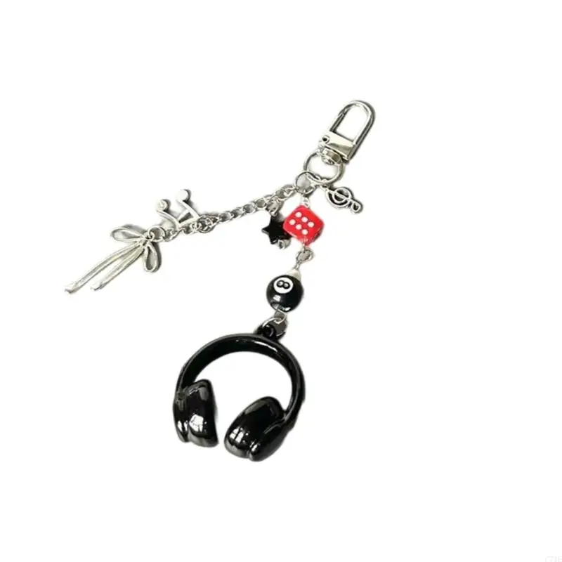  Trendy Music Earphone Keychain Versatile Lightweight Accessory Gift Purse Charm