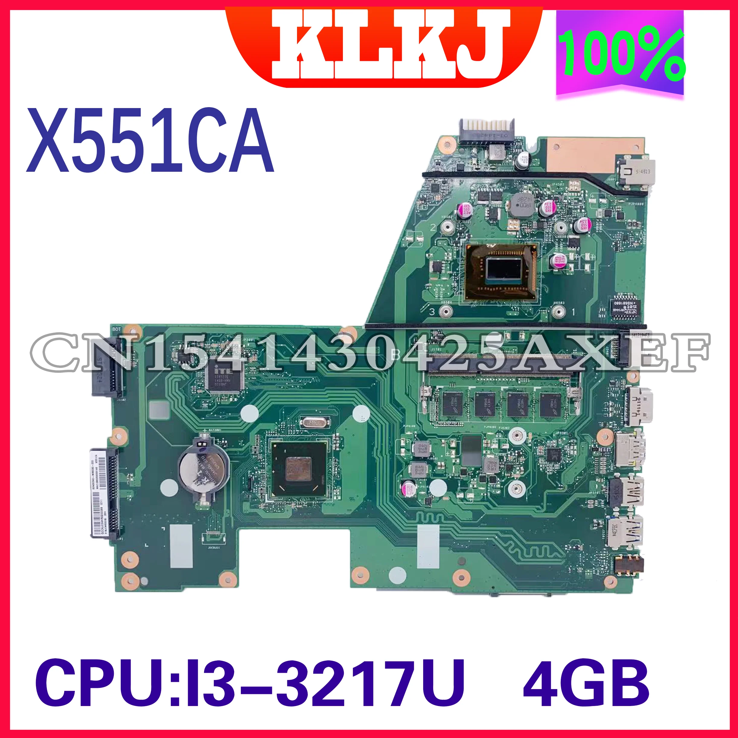 Dinzi X551CA Motherboard Laptop UNTUK ASUS X551CAP X551C X551CA Notebook Mainboard Computer2117U/1007U 4G-RAM Tanpa Slot Memori