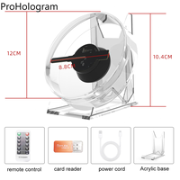 Mini 3D Holographic Fan Projector Advertising Light Desktop LED Holographic Projector Fan Screen Hologram Picture Video Display