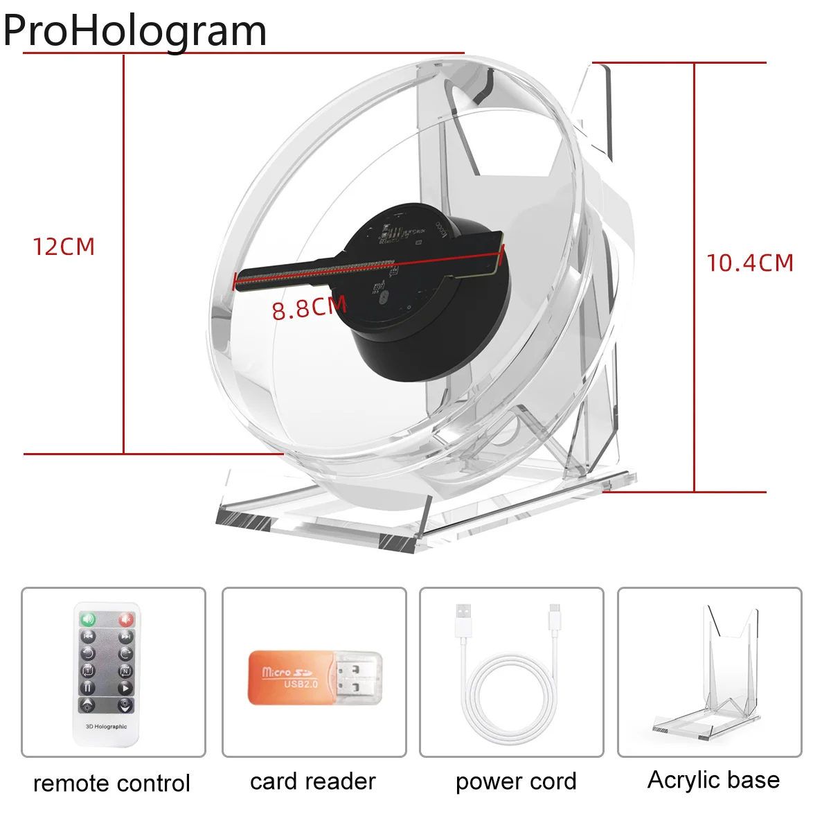 Imagem -04 - Projetor de Ventilador Holográfico com Tampa Suporte sd Card Controle Remoto Anuncie Display Desktop 3d Fan Publicidade Logo Light