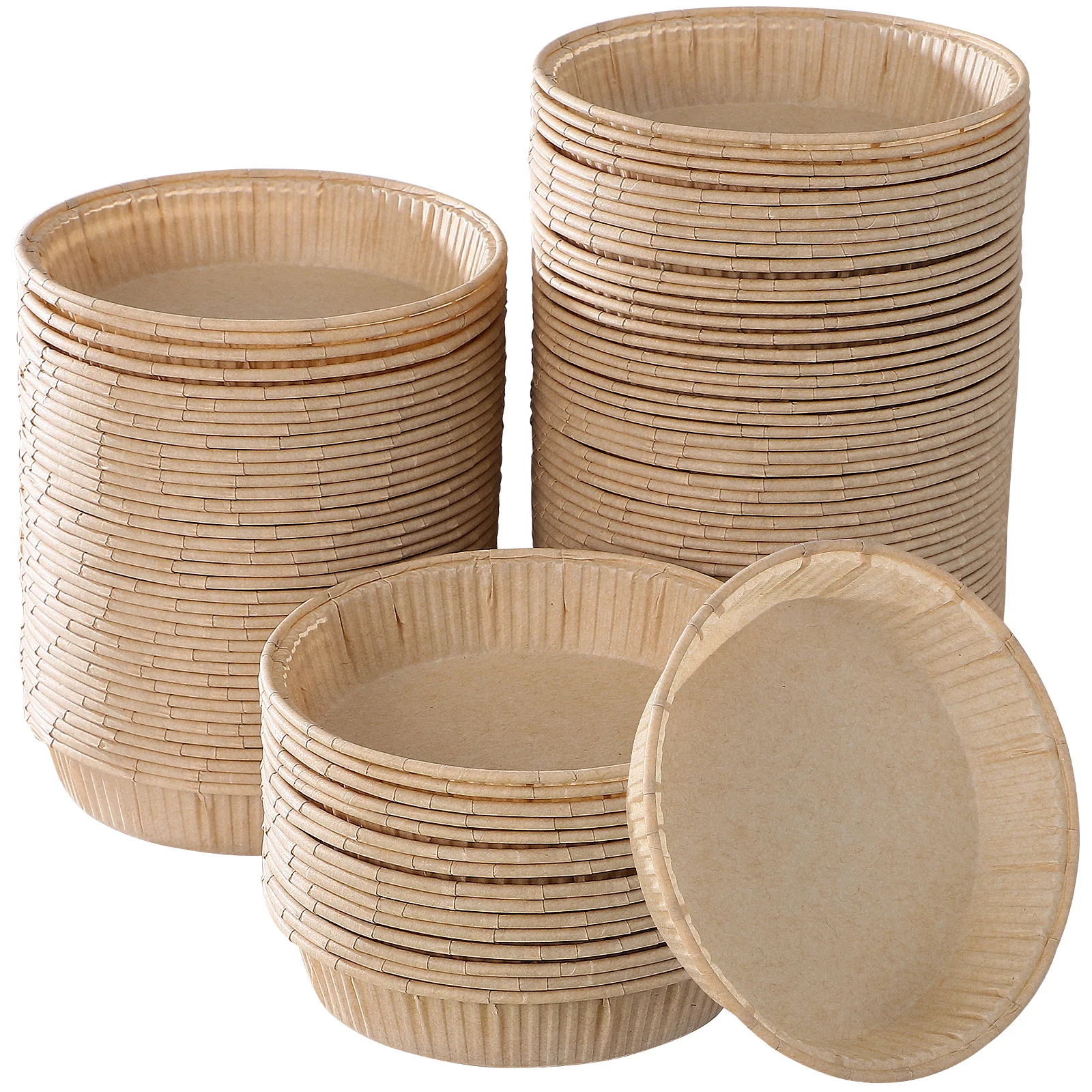 100 szt. papierowa forma do pieczenia ciastek nieprzywierające kubki do tarty taca do żywności pergamin okrągłe patelnie dolna quiche