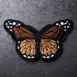 Butterfly Patches Embroidery Applique Ironing Sewing Supplies Decorative Badges For Clothing Brown